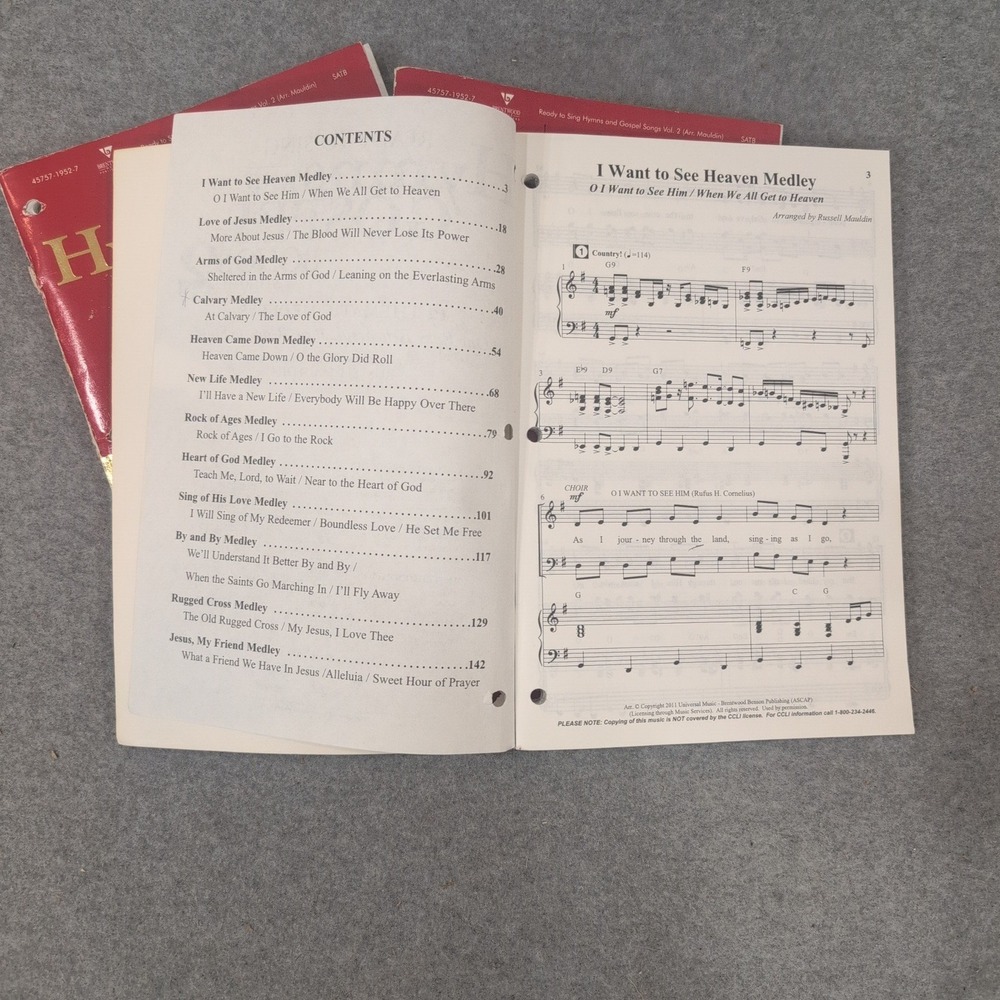 Ready to Sing Hymns and Gospel Songs Volume 2 Russell Mauldin Lot of 4 SATB - Picture 3 of 3